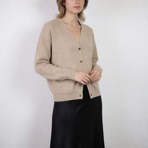 Vintage Lambswool Wool Handmade Sweater Fisherman Knit Beige Off White Medium